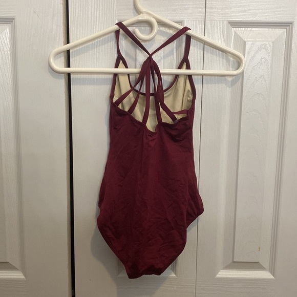 Burgundy Dance Bodysuit for girls - Picture 2 of 2